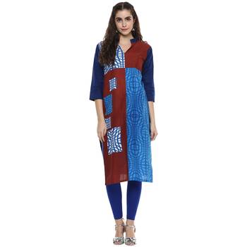 multicolor abstract_print cotton stitched  kurti 1