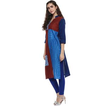 multicolor abstract_print cotton stitched  kurti 4