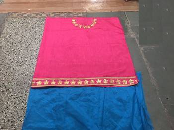 Pink printed dupion silk salwar 2
