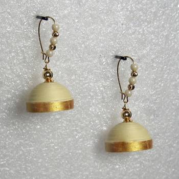 Sandal hanging quilled jhumkas 1