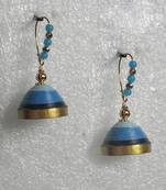Blue hanging quilled jhumkas
