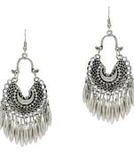 Silver Color Silver Plated Afghani Earrings
