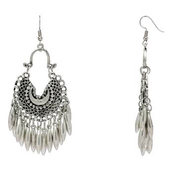 Silver Color Silver Plated Afghani Earrings 3