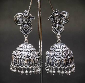 Silver pearl  jhumkas 1