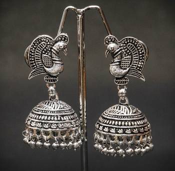 Silver pearl  jhumkas 1