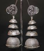 Silver pearl  jhumkas