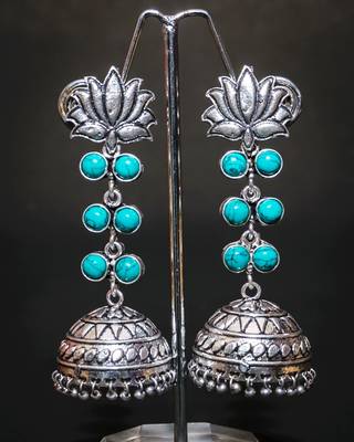 Silver pearl silver jhumkas 1