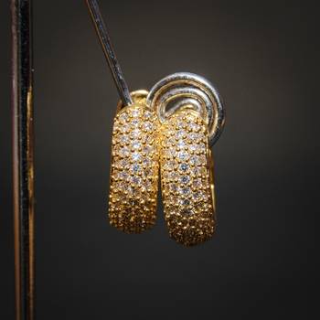 Gold cubic zirconia brass hoops 1