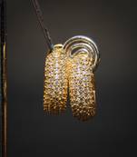 Gold cubic zirconia brass hoops