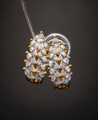 Gold cubic zirconia brass hoops 1