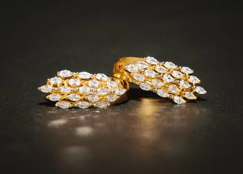 Gold cubic zirconia brass hoops 1
