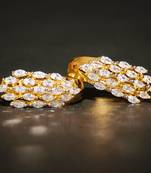 Gold cubic zirconia brass hoops