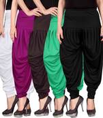 White purple brown green black stirped combo pack of 5 free size harem pants