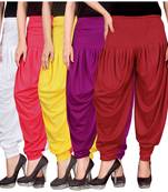 White pink yellow purple red stirped combo pack of 5 free size harem pants
