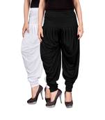 White black stirped combo pack of 2 free size harem pants