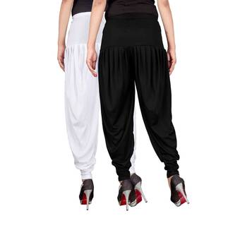 White black stirped combo pack of 2 free size harem pants 3