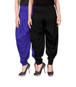 Blue black stirped combo pack of 2 free size harem pants