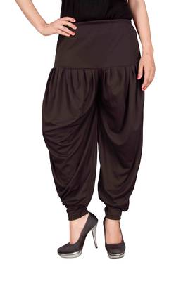Brown stirped free size harem pant 1