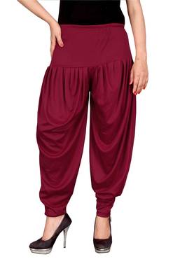 Maroon stirped free size harem pant 1
