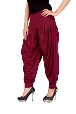 Maroon stirped free size harem pant 2