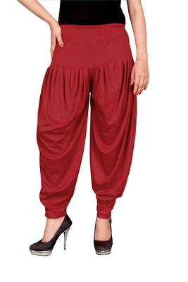 Red stirped free size harem pant 1