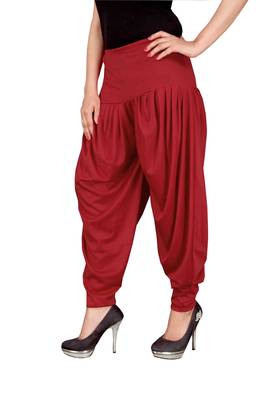 Red stirped free size harem pant 2