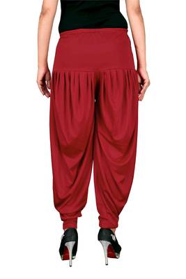 Red stirped free size harem pant 3