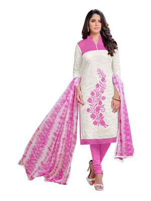 White embroidered jacquard salwar with dupatta 2