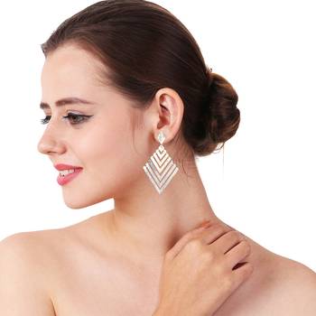 Imported Beautiful Gold Silver Dangle Earring 3