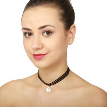 Black Funky Netted Coin Choker For Girls 1