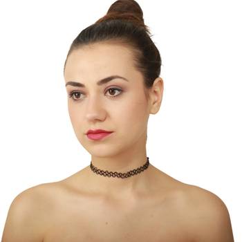 Imported Black Netted Funky Choker For Girls 1