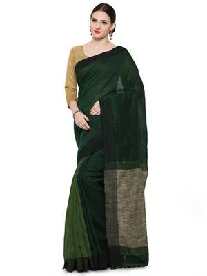 green printed chanderi_silk saree 1