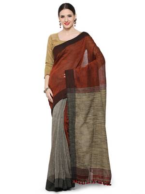 rust printed others saree 1