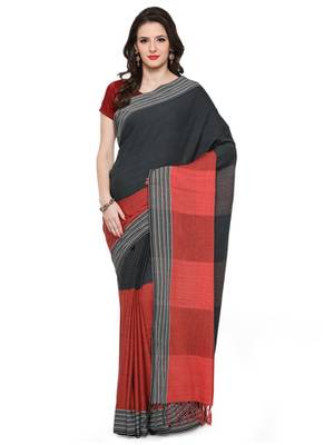 peach printed cotton saree 1