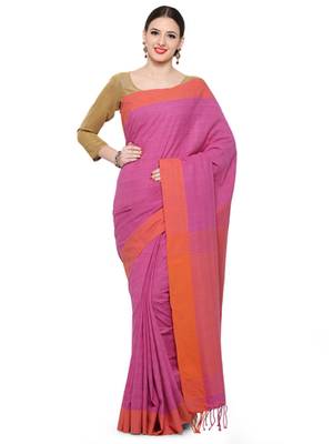 pink printed cotton saree 1