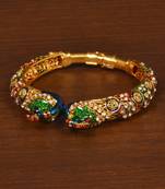 Gold plated copper made zircon and stone embellished quality bracelet