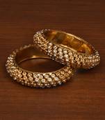 Gold Plated Zircon Stone Embellished Bangles