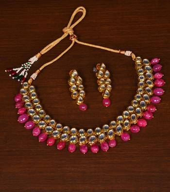 Kundan Embellished Meenakari Multi-layered Wedding Essential Choker 1