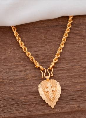 Rope chain LONG with Cross pendant one gram gold 1