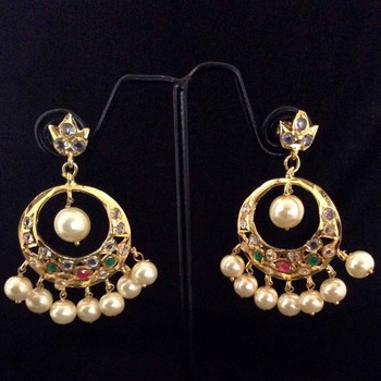 Ethnic India Br Pearl Dangler Maroon Green Nizam Imitation Ethnic India Br Pearl Dangler Maroon Green Nizam Imitation Jewellery