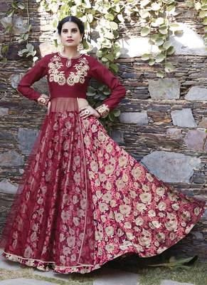 Multicolor embroidered satin unstitched lehenga 1