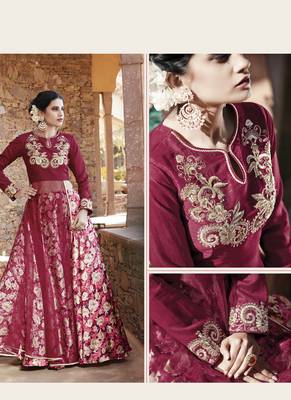 Multicolor embroidered satin unstitched lehenga 2