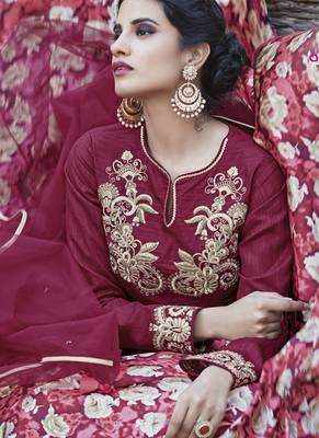Multicolor embroidered satin unstitched lehenga 3