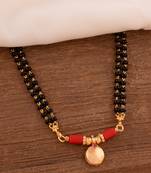  black beads mangalsutra 24" one gram gold