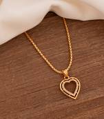 Golden chain SHORT with diamond heart pendant one gram gold