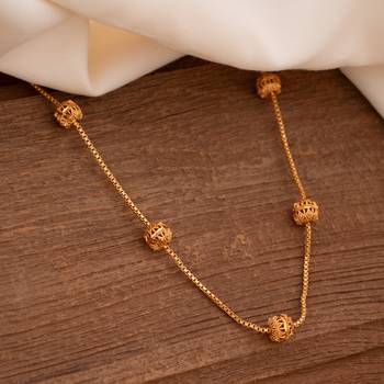 Gold balls chain medium length one gram gold 1
