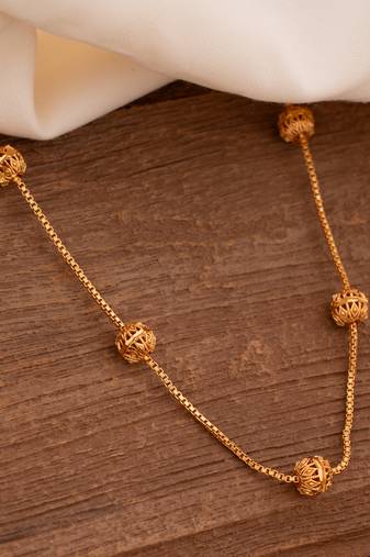 Gold balls chain medium length one gram gold