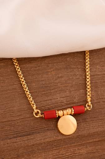 Golden mangasutra single vati one gram gold