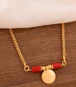 Golden mangasutra single vati one gram gold