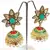 COLORED STONE ZIRCON GOLDEN JHUMKI EARRING